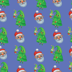 Obraz na płótnie Canvas Christmas New Year Santa Claus phone glasses cute funny