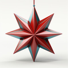 red christmas star on white