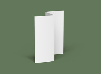 3d render of blank Z-fold letter brochure to present your design