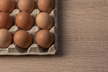 A large tray of eggs on the table