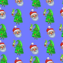 Obraz na płótnie Canvas Christmas New Year Santa Claus phone glasses cute funny