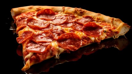 Pepperoni pizza slice - obrazy, fototapety, plakaty