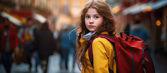 On the first day of school a young girl with a determined look on her face walked down the busy red street clutching her yellow bag tightly eager to embrace her education again