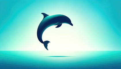 Fototapeta premium Graceful Dolphin Leap at Sunset