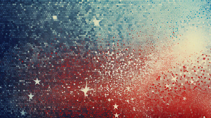 Red and Blue Cosmic Dust July the 4th Abstraction

