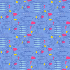 Vector illustration, fish, heart, Valentine's Day