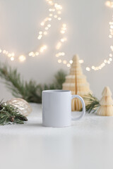 Winter Mug Mockup, 11oz Coffee Mug Mockup, PSD Holiday Mockup, Modern Mug Mockup, Christmas Mug...