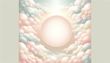 Surreal Cloudscape with Radiant Sun