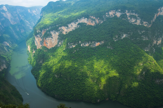Canyon de Sumidero National park in chiapas Mexico near Chiapa de Corzo and Tuxtla Gutierrez aerial 