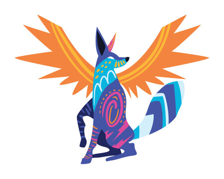 alebrije dog with wings
