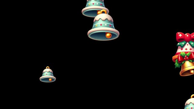 Christmas bell animation, Christmas celebration background video , colorful bells animation 