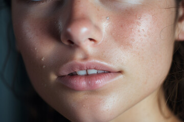 Fototapeta premium Close up of healthy nourished skin, skincare advertisement