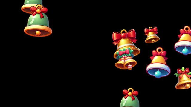 Christmas bell animation, Christmas celebration background , colorful bells greeting animation 