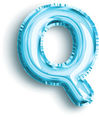 Cyan Foil Balloon Letter Q