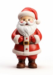 Obraz premium a sweet little Santa Clause figure doll isolated on white background