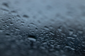 Water raindrops on window glass. Background image.