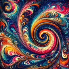 Fototapeta na wymiar Psychedelic Swirls Abstract Art