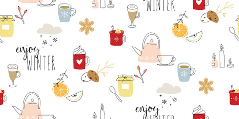 Seamless winter cozy pattern
