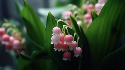 Lily of the valley, Convallaria majalis, water drops. Convallaria majalis. Springtime Concept. Mothers Day Concept with a Copy Space. Valentine's Day.