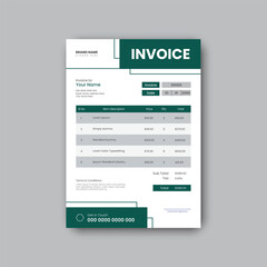 Modern minimalist invoice design template.
