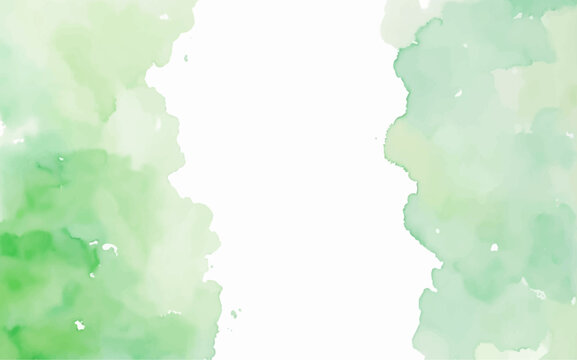 Green tones watercolor textures background