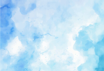 Fototapeta na wymiar blue sky background, Blue watercolor