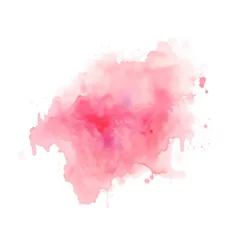 Foto op Aluminium Watercolor paint splashes, Abstract pink watercolor on white background, pink watercolor splashes © Atsy
