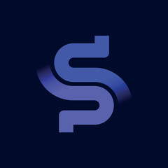 Modern professional logo in the shape of the letter S. Exclusive S shape