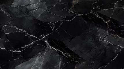 Foto op Plexiglas Graphite black marble with subtle silver lines texture, seamless texture, infinite pattern © Matthias