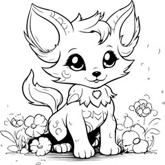 cute fantasy animal coloring page