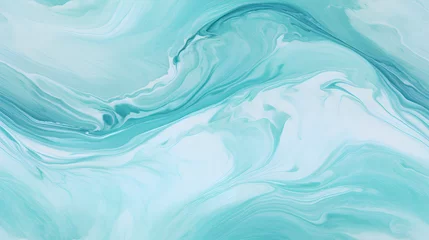 Foto auf Leinwand Oceanic turquoise marble with white crests texture, seamless texture, infinite pattern © Viktoria
