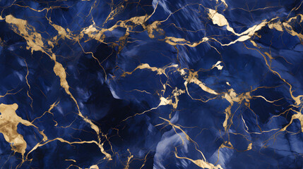 Royal blue marble with gold flecks texture, seamless texture, infinite pattern - obrazy, fototapety, plakaty