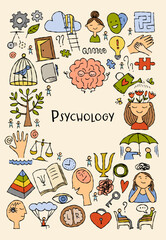 Obraz premium Psychology and emotions, working with the brain, positive thinking. Concept art design frame with place for your text