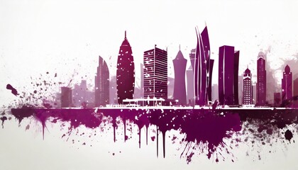 abstract artwork of the Doha Qatar Skyline