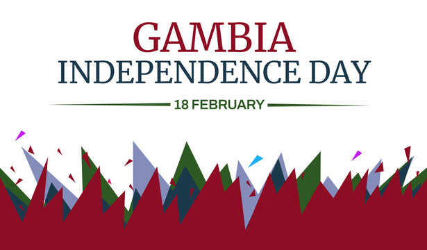 Gambia Independence Day wallpaper in flag colors and typography. Gambia independence day on the white background style patriotic backdrop. poster design