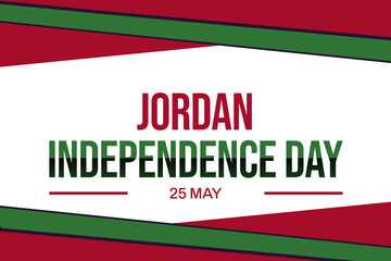 Happy Jordan Independence Day wallpaper May 25th Celebration Design Illustration. Template for Poster, Banner, Advertising, Greeting Card