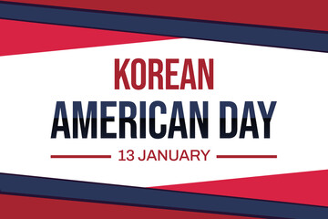 Korean American Day wallpaper in patriotic blue and red color with typography