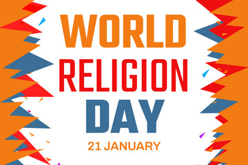 World Religion day background with different shapes design and colorful typography. banner design