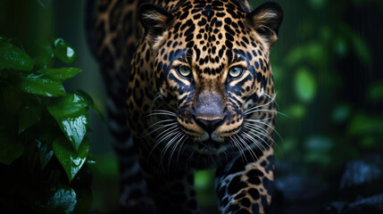 Obraz premium Panthera pardus animal in sunny summer fresh nice day