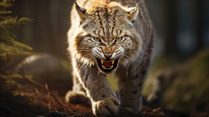 Fototapeta na wymiar European wildcats in its natural environment