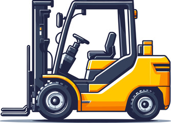 Yellow Forklift  Illustration
