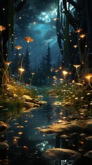 A magical forest glade wallpaper with fairies and fir uhd wallpaper