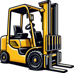 Yellow Forklift  Illustration