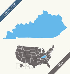 Kentucky state on USA map blank