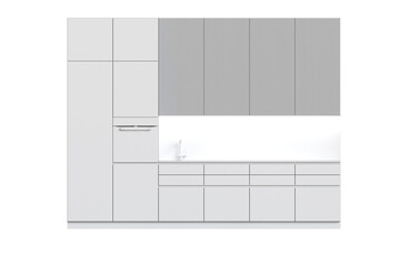 Kitchen furniture isolated on transparent background, 3d illustration, cg render