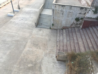 Fototapeta na wymiar Concrete Steps and Surface of Sabarmati Riverfront in Ahmedabad Gujrat