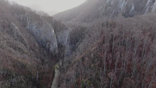 "Cheile V&acirc;rghişului" Vargis Gorge in Persani Mountains, Romania, Aerial view