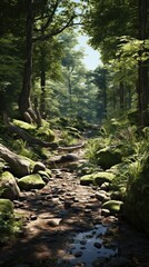 tranquil forest glade with dappled uhd wallpaper
