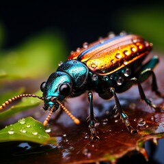 Most epically stunning iridescent beetles beautiful image Ai generated art