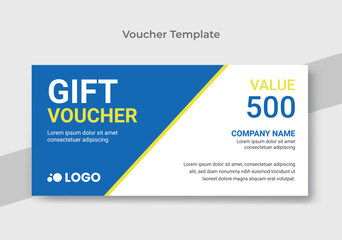 Vector illustration, Gift voucher template with clean and modern pattern.